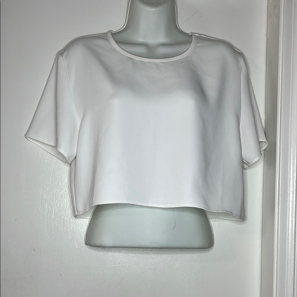 Lavender Brown White Boxy Crop T-Shirt - Picture 1 of 7